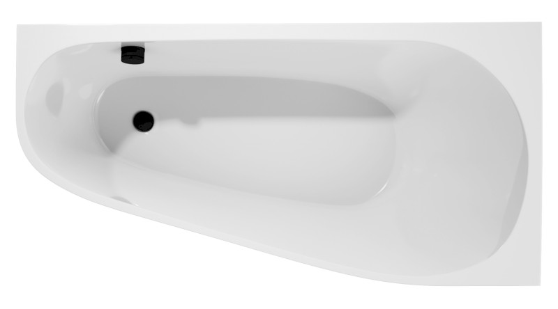 PROJEKTA R MONOLITH asymetrická stojící vana 156x77x60cm, bílá 21111M