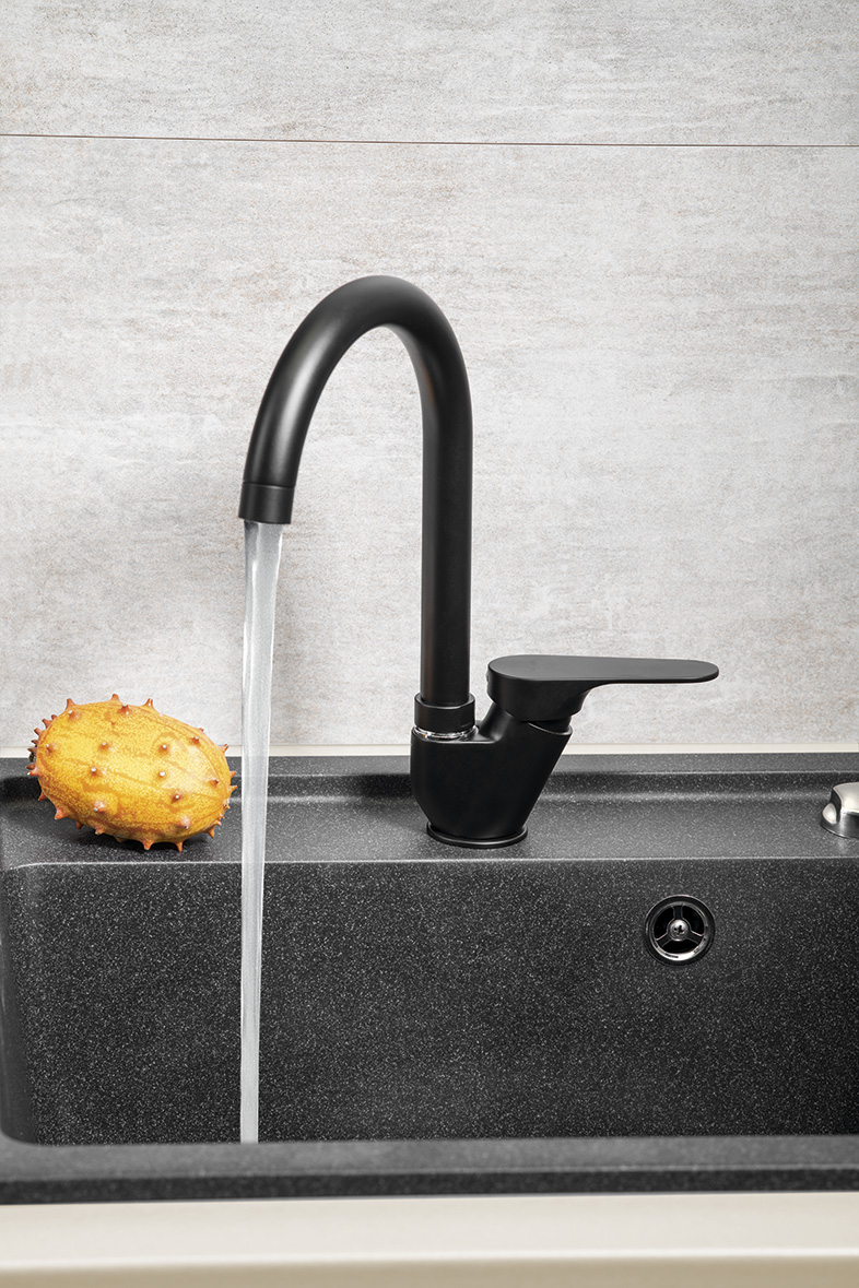 CORNELI stojánková dřezová baterie, černá mat CE60/15