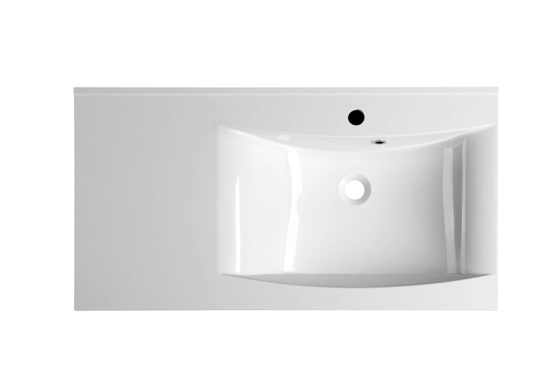 LUCIOLA umyvadlo, litý mramor, 90x48cm, pravé, bílá 50094