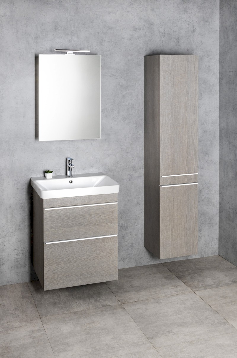 SITIA skříňka vysoká 35x172x32cm, 2x dvířka, levá/pravá, dub stříbrný SI230-1111