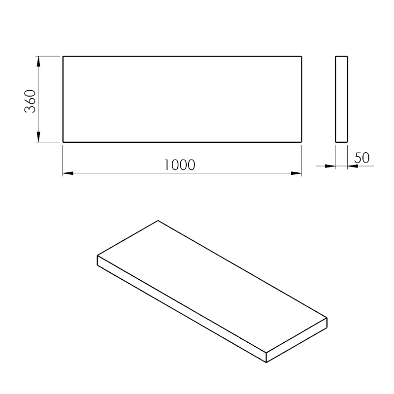 AVICE deska pod umyvadlo 100x36cm, tl.5cm, šedý kámen AV10610
