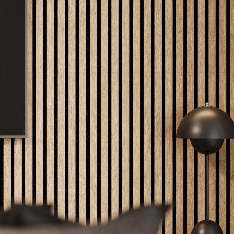 DELUXE akustický panel 2400x520x18mm, dub/černá 54-240-11-86-12