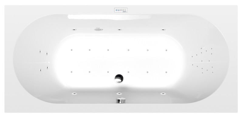 LEVANA hydromasážní vana, 170x80x39cm,Highline Hydro-Air, chrom 71745.6010