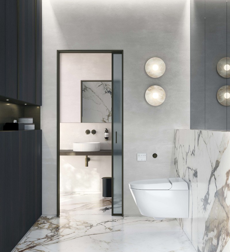 WCLEAN závěsné WC Swirlflush s integrovaným elektronickým bidetem, bílá Extraglaze 7418K11