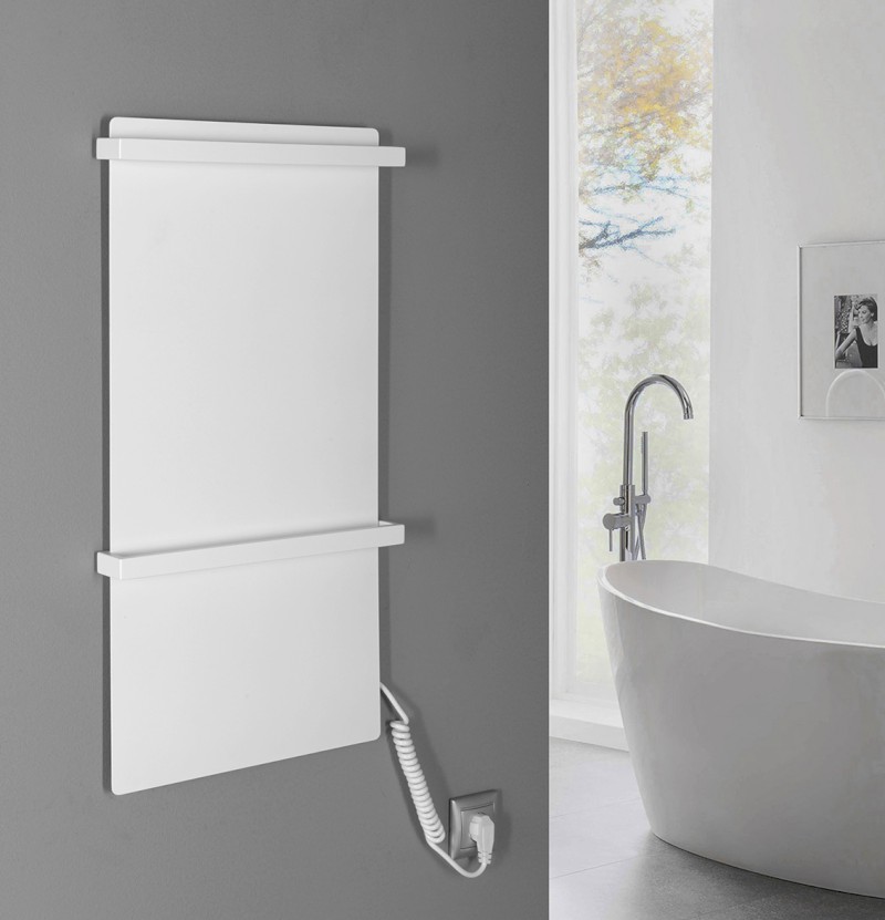 ELMIS elektrický sušák ručníků 400x800 mm, 120 W, hliník, bílá mat EB420