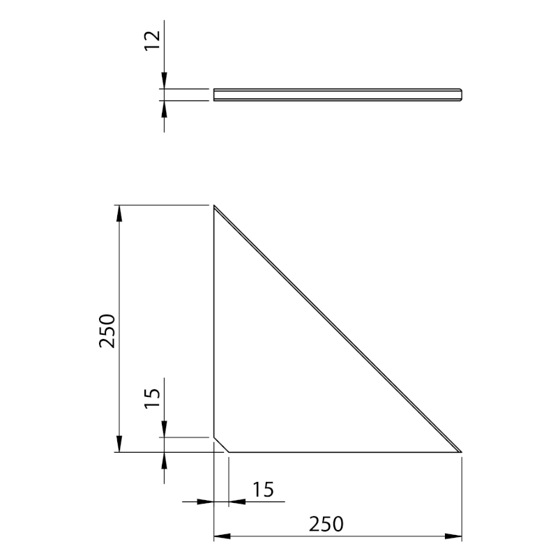ABELINE rohová police rockstone 250x250mm, concrete AE250-4033
