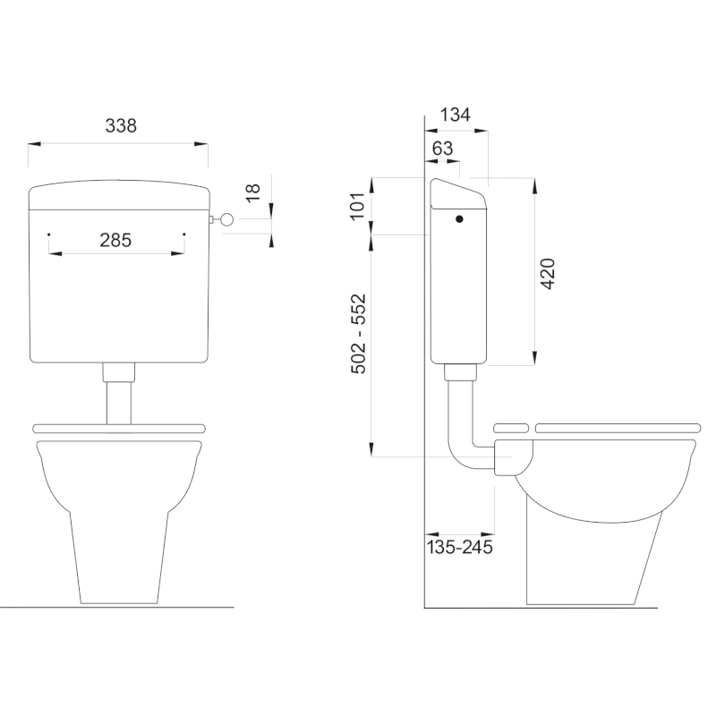 WISA WC plastová nádržka Start/Stop 6(4,5-6) L, bílá 8050427701