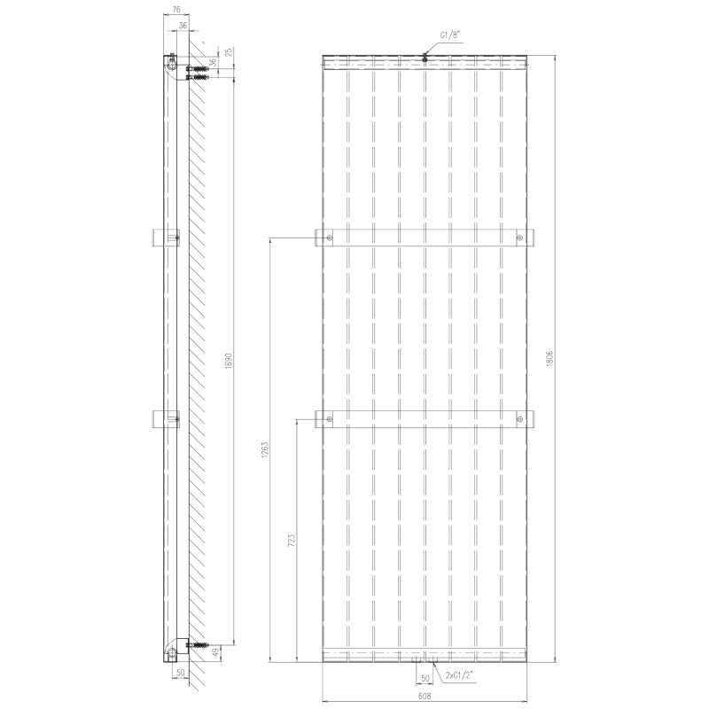 MAGNIFICA otopné těleso 608x1806 mm, bílá s texturou IR137