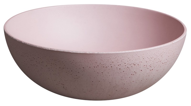 FORMIGO betonové umyvadlo na desku, Ø 39cm, růžová mat FG321