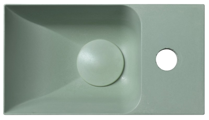 PICCOLINO betonové umývátko 30,8x17cm, baterie vpravo, zelená mat PK30523