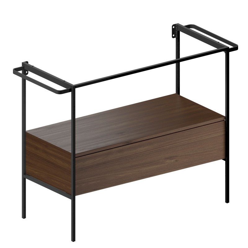 PURA konstrukce pod umyvadlo 102,6x46cm, černá mat/ořech MSAP102N