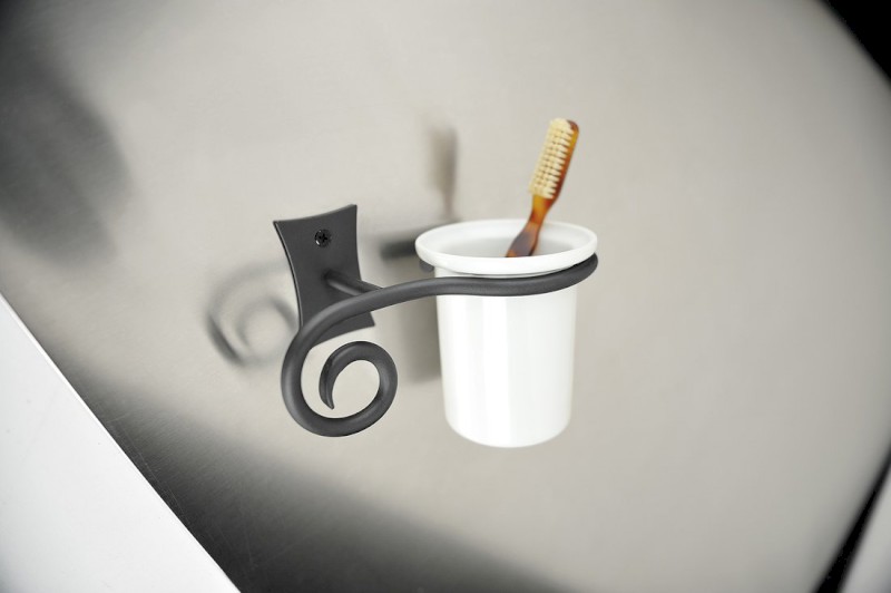 REBECCA sklenka, keramika, černá mat CC004