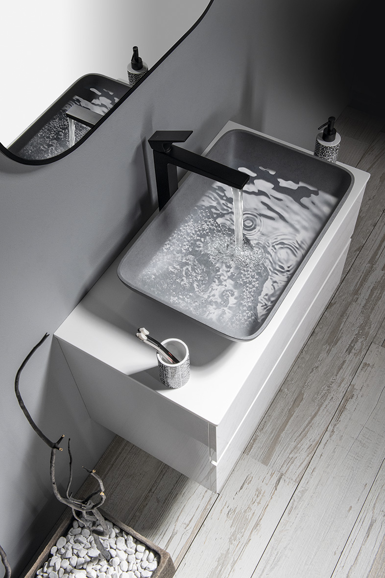 DIMY stojánková umyvadlová baterie vysoká, černá mat DM006BL