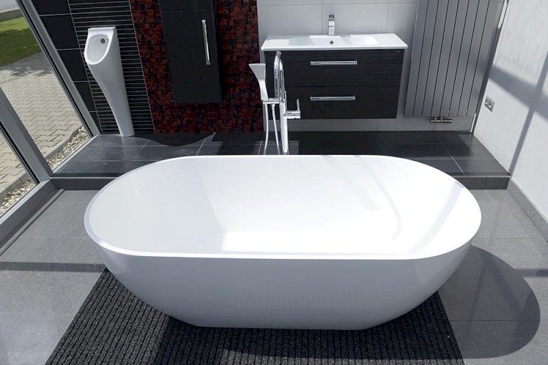 REDUTA volně stojící vana litý mramor 171x81x58cm, bílá 71842