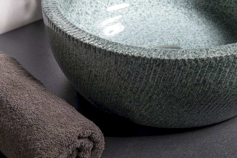 PRIORI keramické umyvadlo na desku, Ø 42 cm, zelená PI013