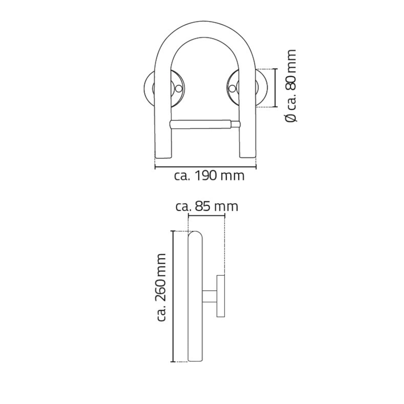 HANDICAP madlo s držákem toaletního papíru, chrom A220300