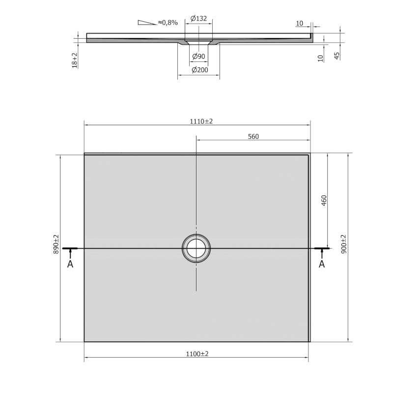 MIRAI sprchová vanička z litého mramoru, obdélník 110x90x1,8cm, pravá, bílá 73176