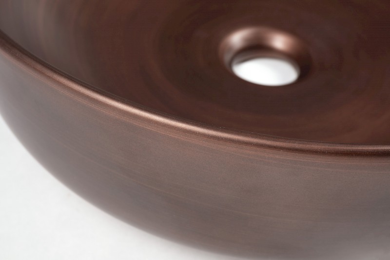 PRIORI keramické umyvadlo na desku, Ø 41,5cm, měď PI040
