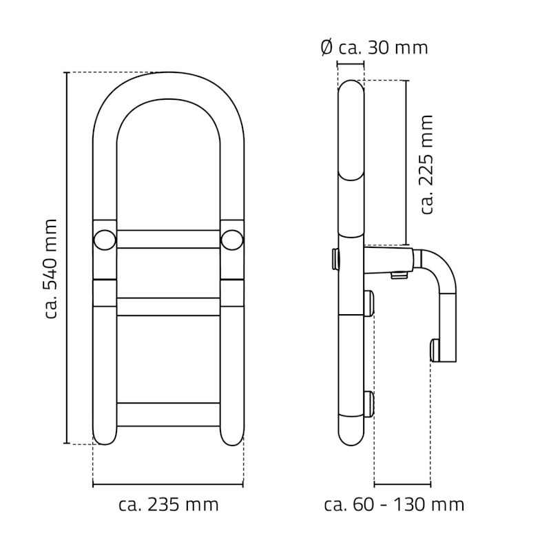 HANDICAP opěrné madlo na vanu, bílá A00300101