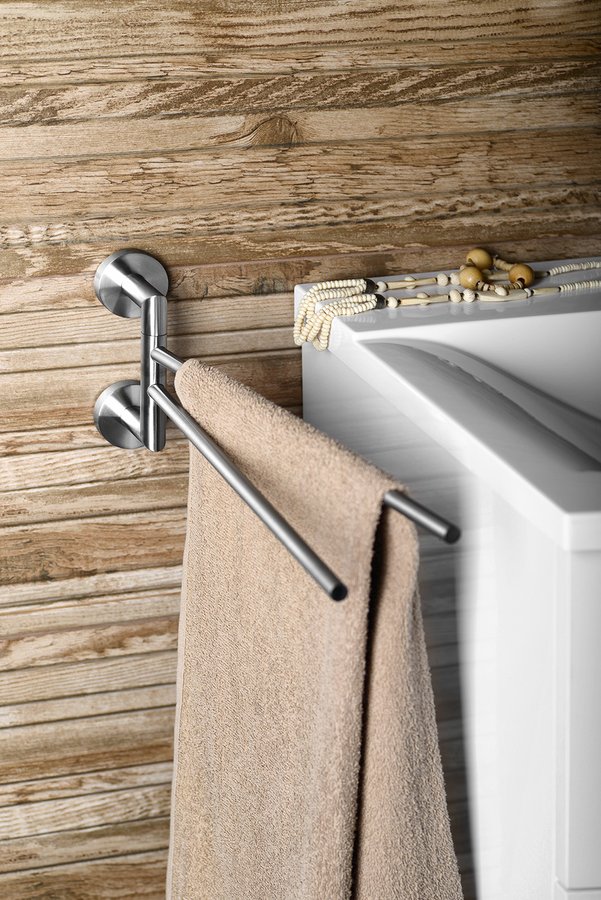 X-STEEL dvojitý držák ručníků otočný 370mm, nerez mat XS405