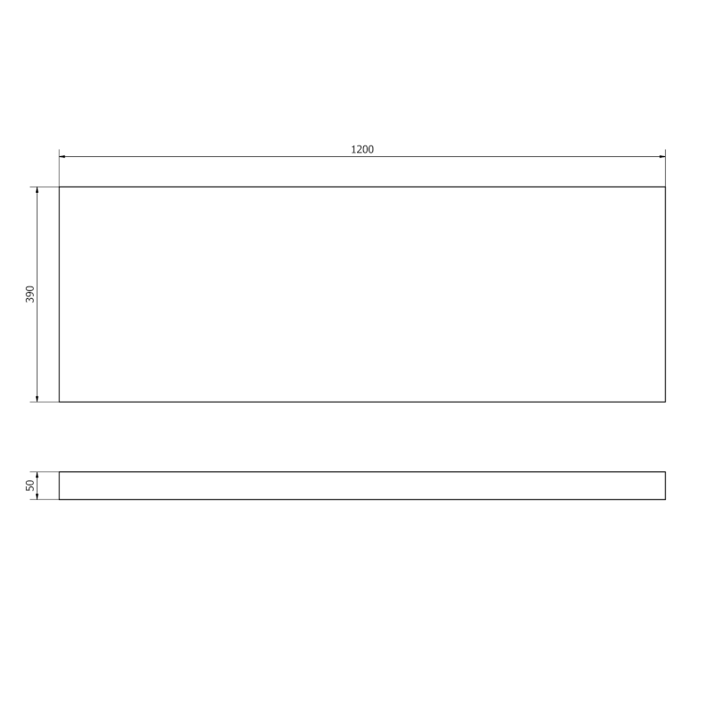 AVICE deska pod umyvadlo 120x39cm, tl.5cm, dub starobílý AV1125