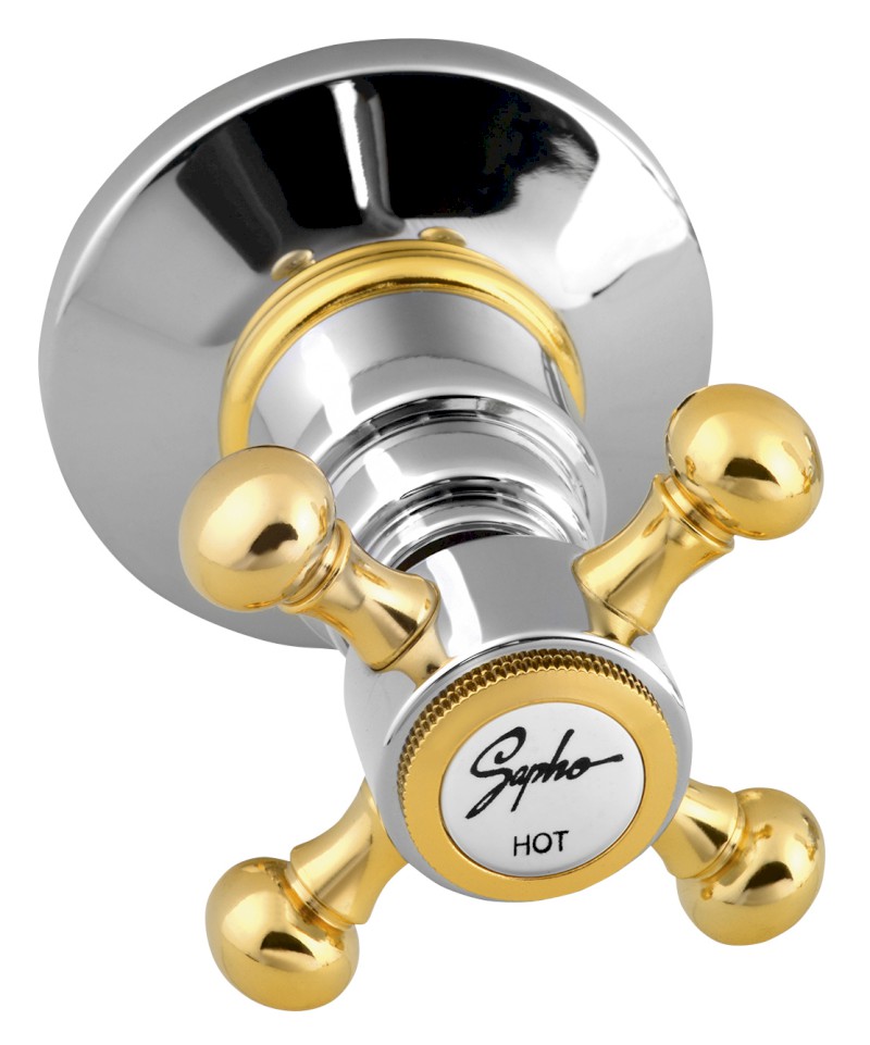 ANTEA podomítková sprchová baterie, 2 výstupy, chrom/zlato SET305-102