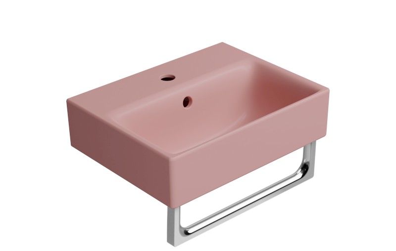 NUBES keramické umývátko 40x32cm, broušená spodní hrana, blush mat 96849124