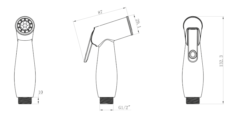 Bidetová sprška kulatá, ABS/chrom BS5003