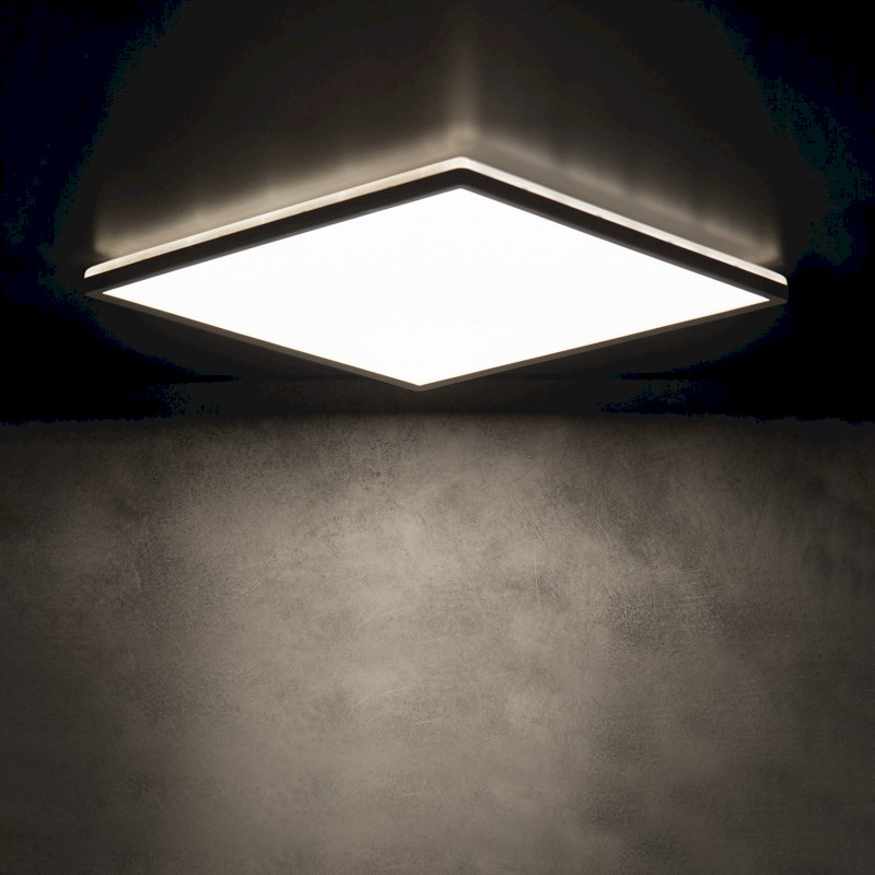 AZPO stropní LED svítidlo, 225x225mm, 12,3W, 3000/4000/6000K, IP54, černá mat 31531