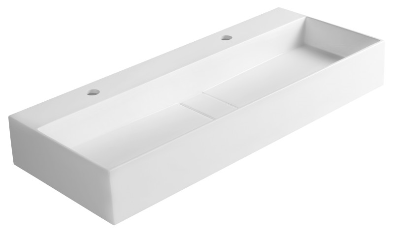 CU100-2 (63744) CUBIS dvojumyvadlo, litý mramor, 100x40cm, bílá CU100-2