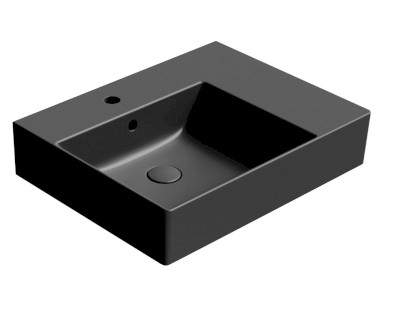 KUBE X keramické umyvadlo 60x47cm, s odkládací plochou vpravo, černá mat 9438126