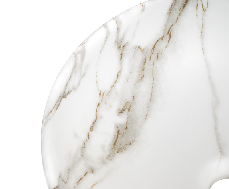 RONDANE keramické umyvadlo na desku Ø 41cm, bianco carrara AR435BC