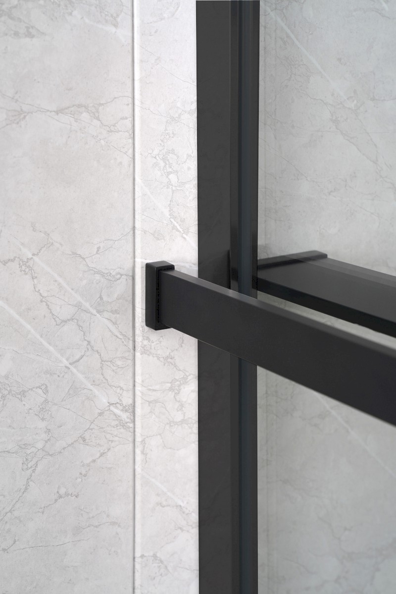 Police zkracovatelná na Walk-in zástěnu 60-140cm, černá mat EG1425