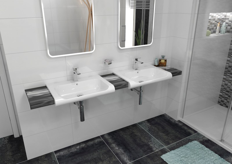 INKA keramické umyvadlo polozápustné, 60x40cm, bílá 341101