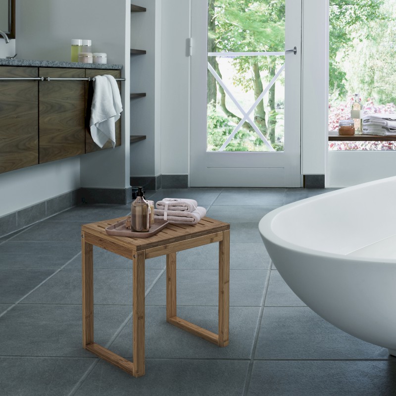 HIMALAYA koupelnová stolička,  39,5x44,3x29,5cm, bambus 3072