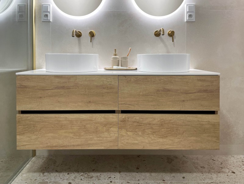 ICONIC podomítková dvouprvková umyvadlová baterie, zlato mat AF008GB