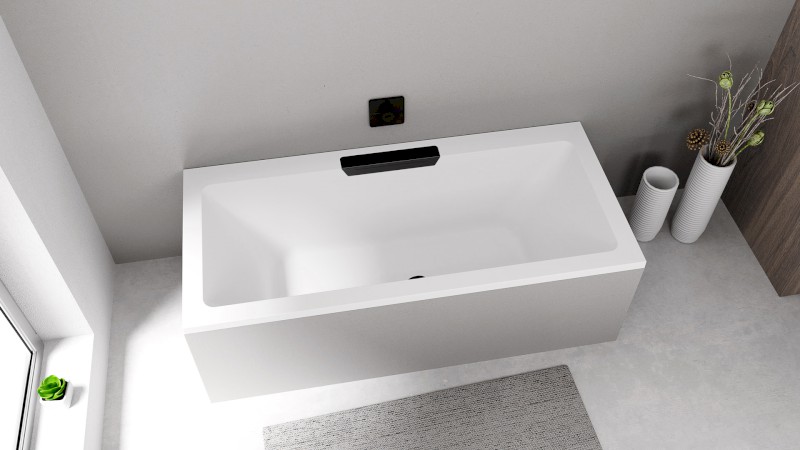 CASCATA obdélníková vana 185x85x45cm, kaskáda černá 73836.102