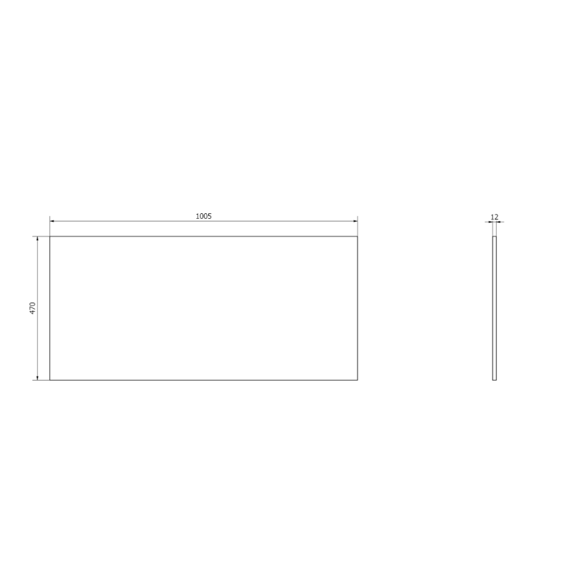 SKARA deska Rockstone 100,5x1,2x47cm, bílá mat CG024-0101