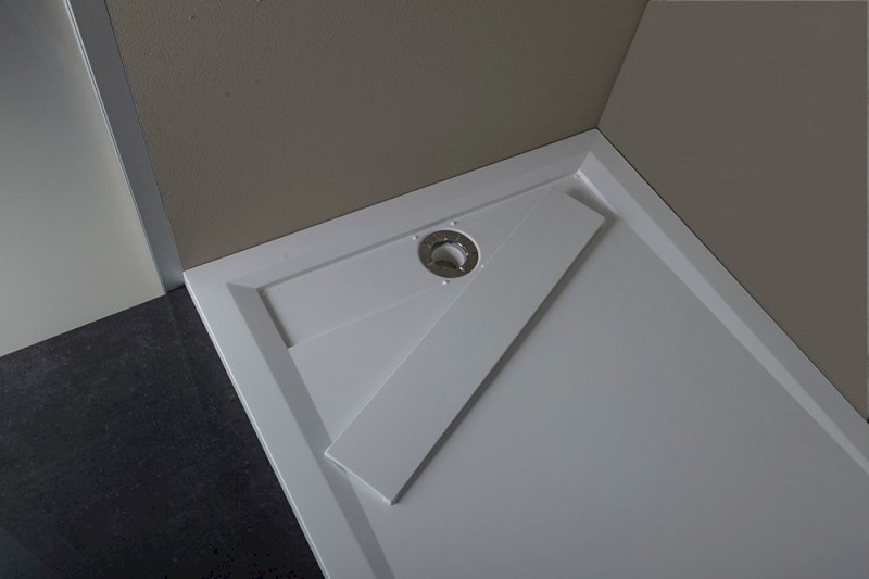 VARESA sprchová vanička z litého mramoru se záklopem, obdélník 120x80cm, bílá 71604