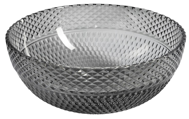 MARAC skleněné gravírované umyvadlo na desku Ø 39,5cm, černá TY310