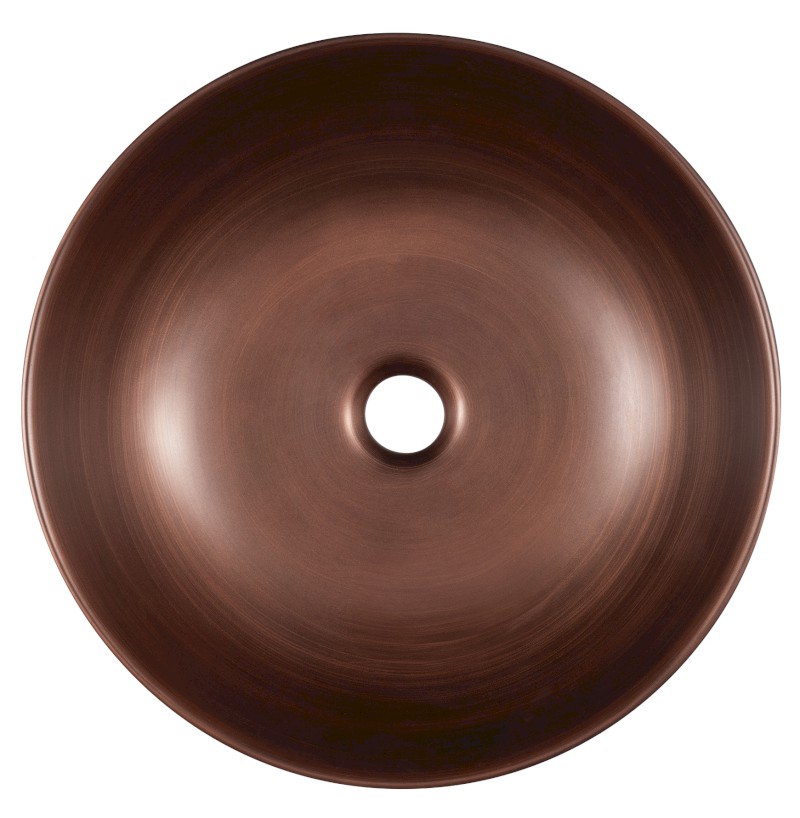 PRIORI keramické umyvadlo na desku, Ø 41,5cm, měď PI040