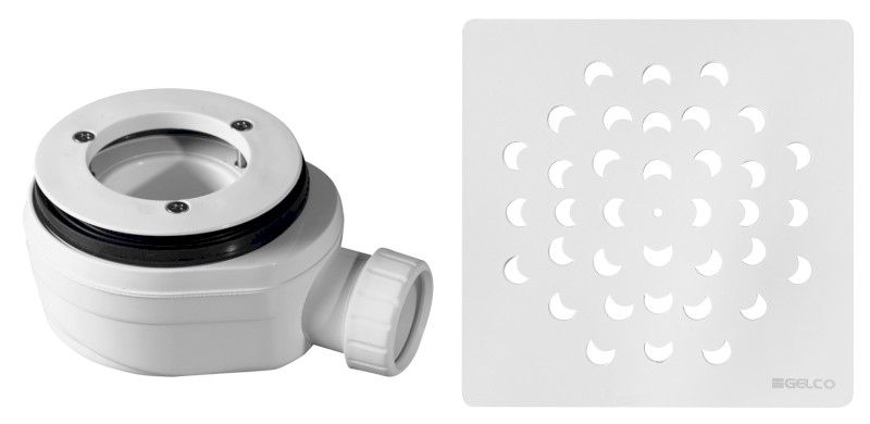 Vaničkový sifon, průměr otvoru 90 mm, DN40, krytka bílá KSM104W-SN90