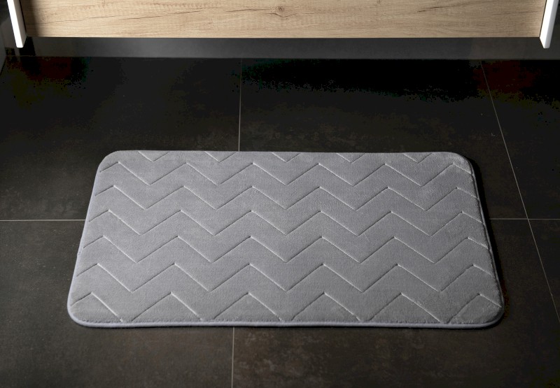 MOUSSE koupelnová předložka, 50x80cm, 100% polyester, protiskluz, šedá 96MS508008