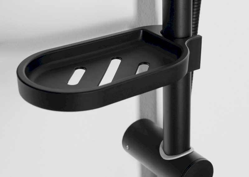 Mýdlenka na sprchovou tyč 25mm, ABS/černá mat NDSL435-2