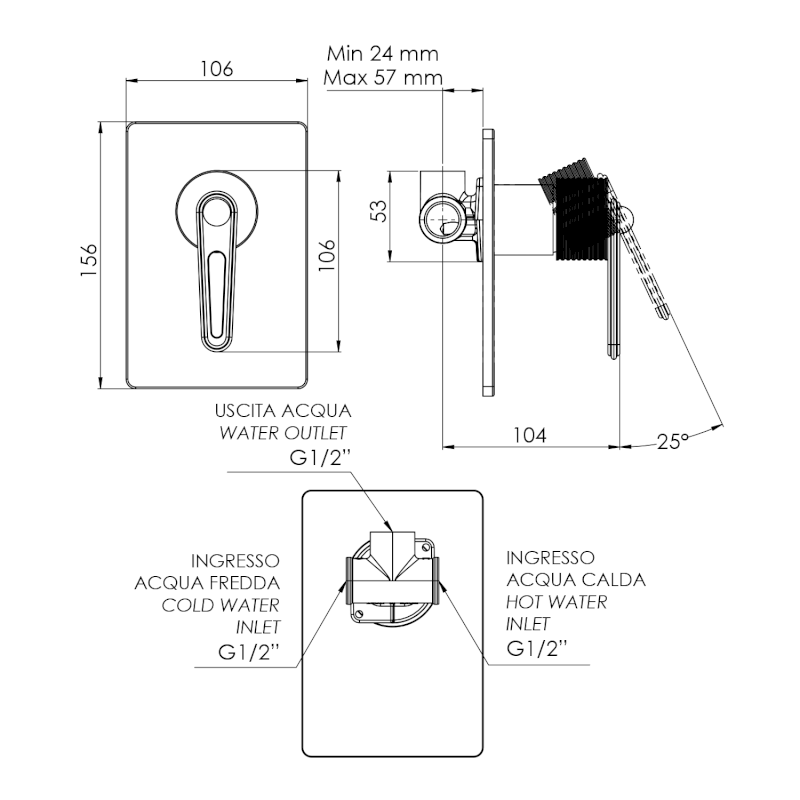 BEBÉ podomítková sprchová baterie, 1 výstup, zlato BB041/17