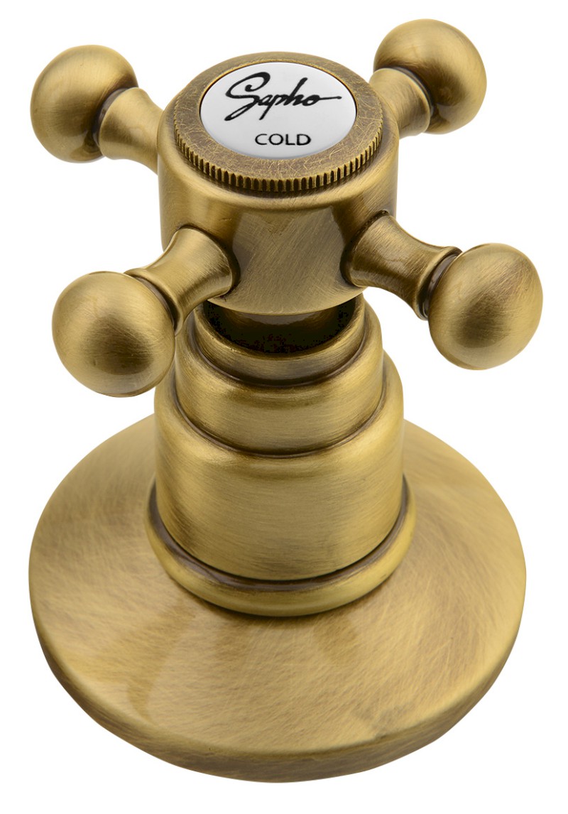 ANTEA tříprvková umyvadlová baterie s retro hubicí, s výpustí, bronz 3226