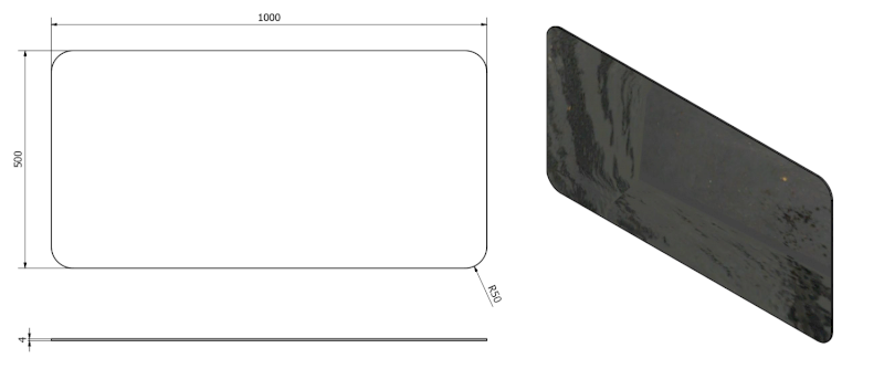 ISHAPE zrcadlo s broušenou hranou 100x50cm, zakulacené rohy, CU free AG510