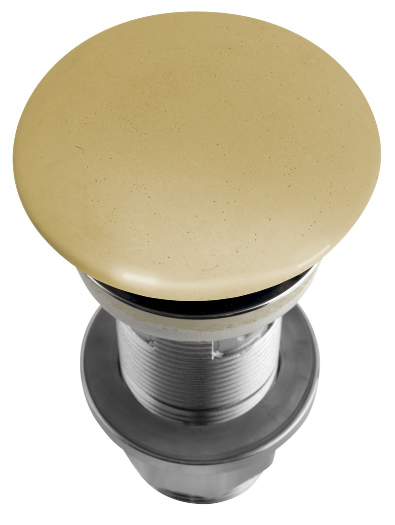 Umyvadlová výpust 5/4“, click-clack, betonová zátka, 10-80mm, žlutá pololesk AS922