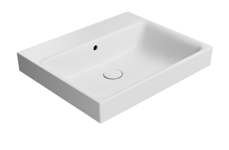 NUBES keramické umyvadlo 60x50cm, bez otvoru, bílá mat 9631009