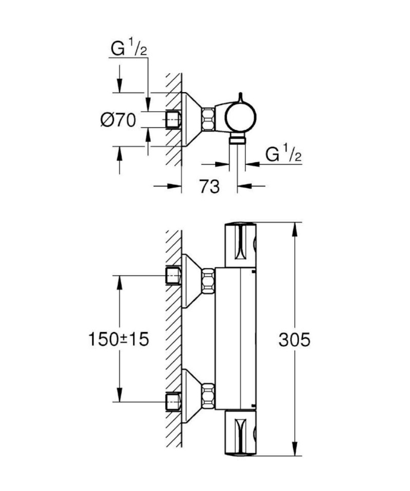Grohtherm 800 Termostatická sprchová baterie, chrom GROHE 34558000